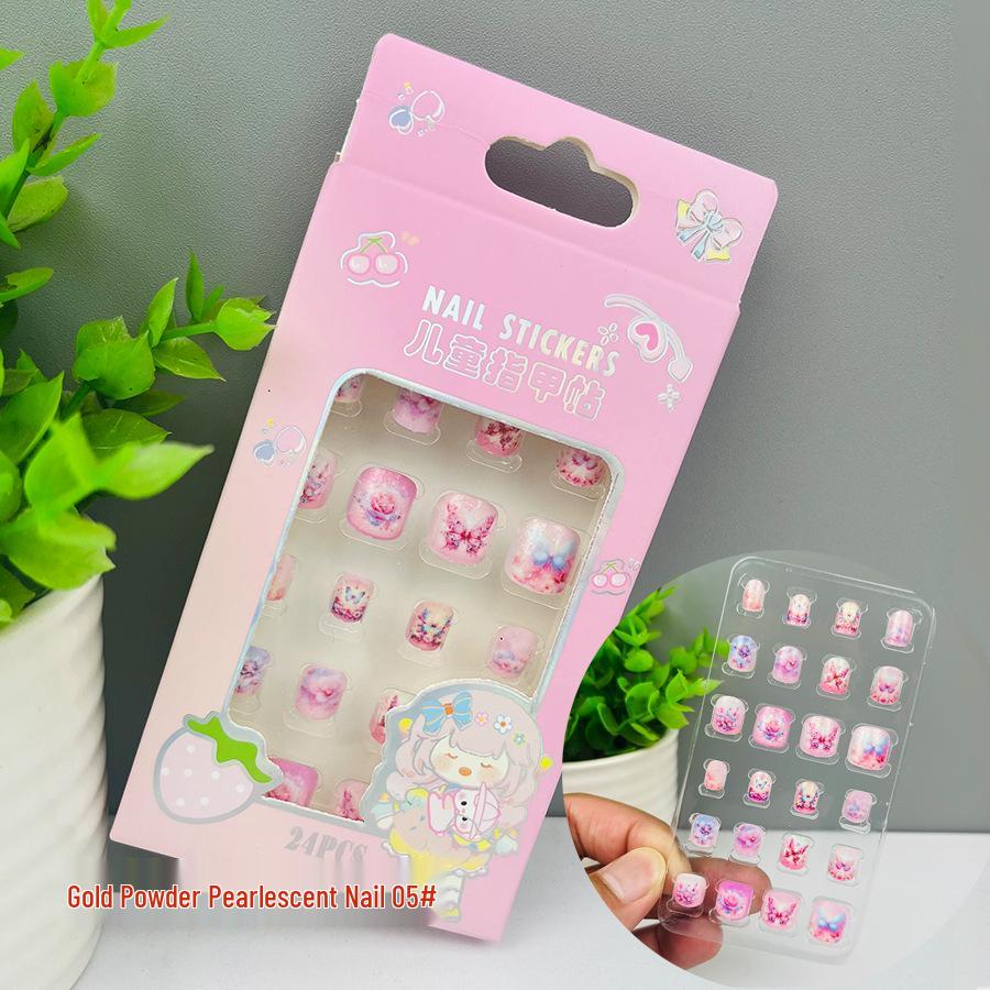 Children's Wearable Custom Nail Stickers - Cute European & American Jelly Glue Fingernail Tips