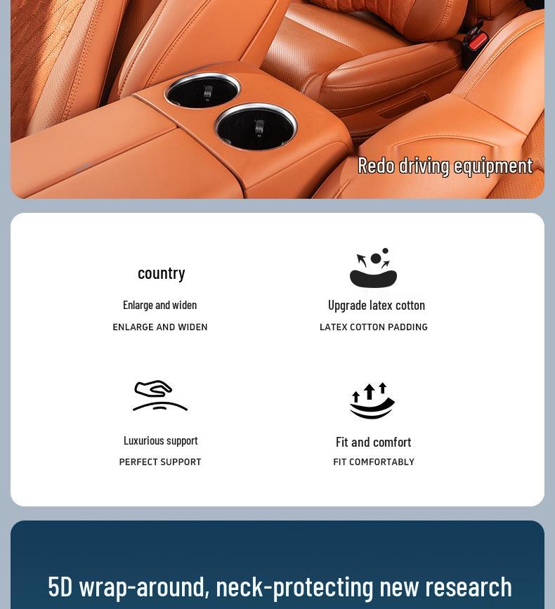 BYD U8/U9 Car Headrest & Lumbar Support Washable Double-Sided Neck Pillow