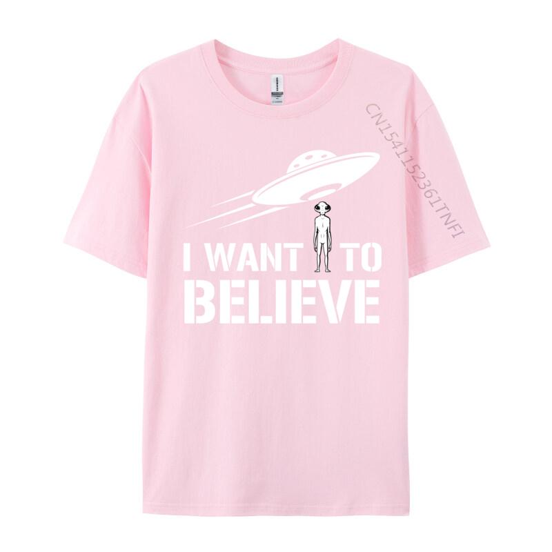 I Want To Believe Alien Ufo Roswell Extraterrestrial Ufos Casual Mens Fitted Casual Tops Shirts Cotton Top T-Shirts Casual