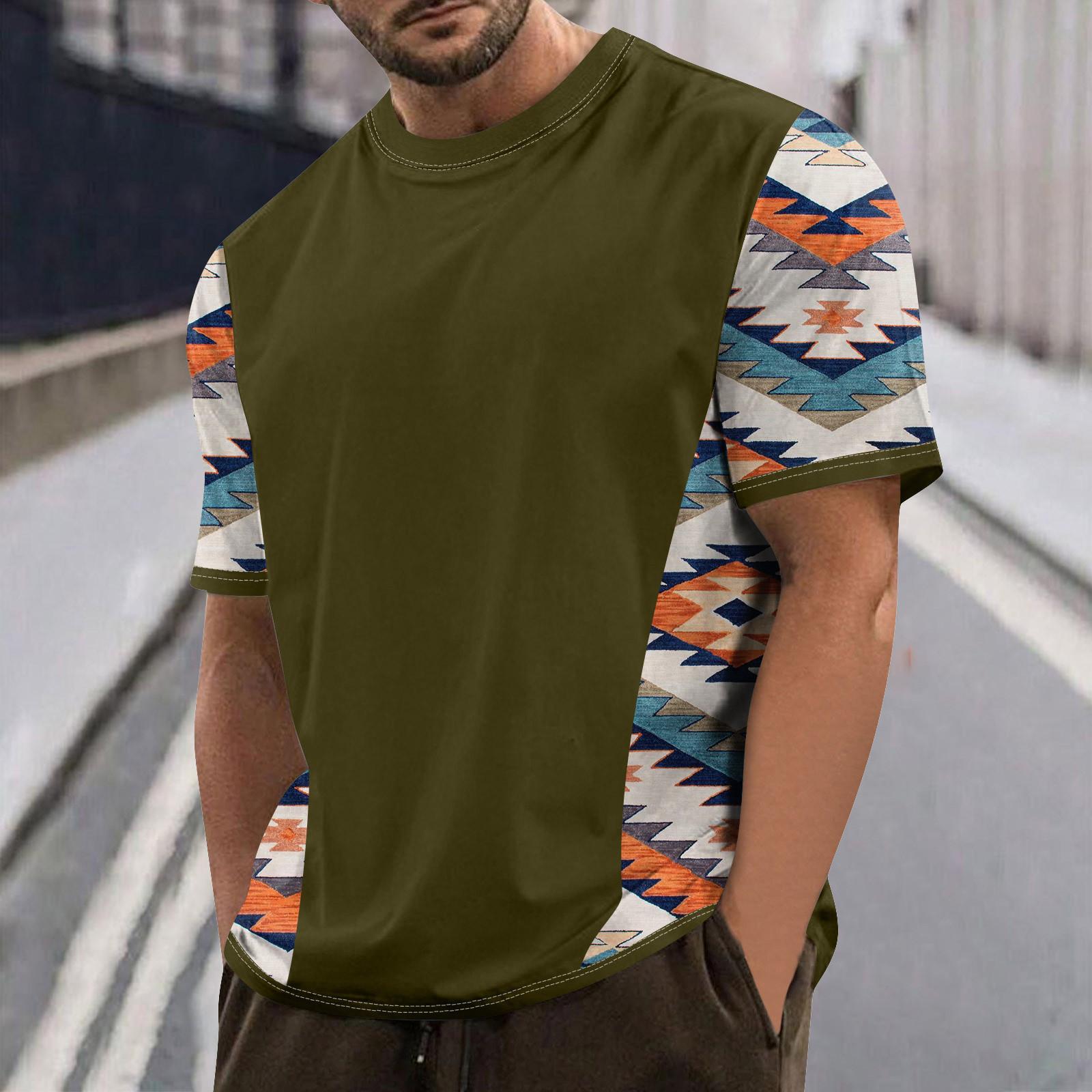 Мужские футболки с графическим принтом уличная повседневная одежда с короткими рукавами и принтом L армия зеленый 1283₽