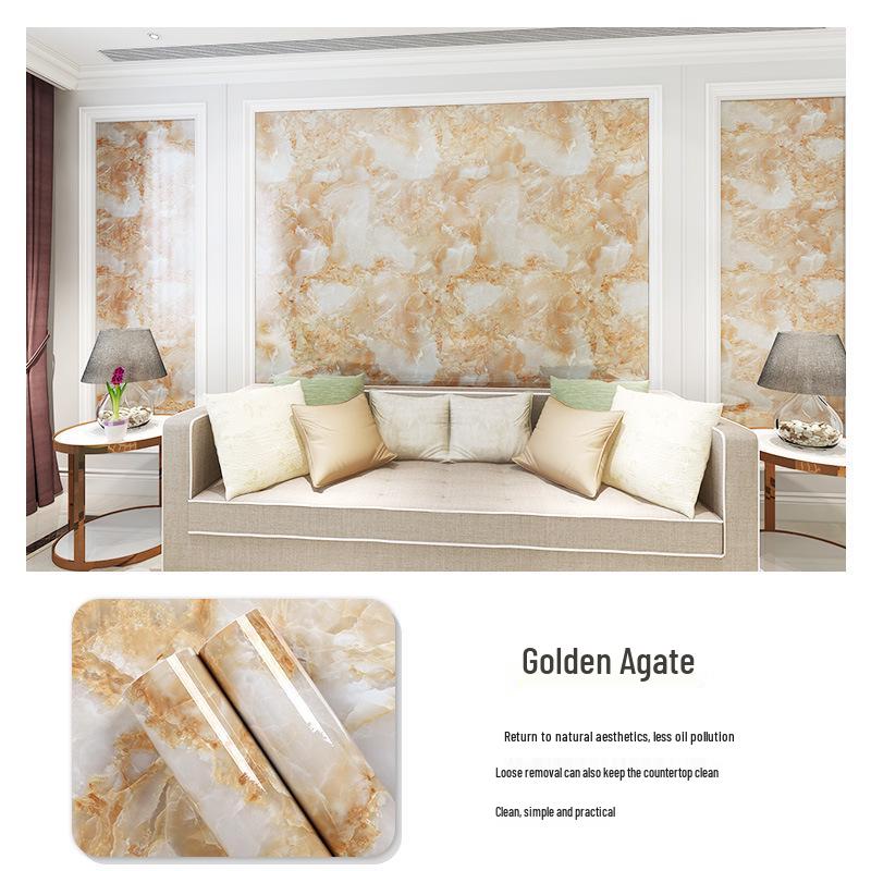 3D Marble Wall Sticker: Self-Adhesive, Oil-Proof, Thickened Decor for Bathroom, Kitchen, Wardrobe