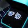 925 Silver Classic Fashion Square White Zircon Earring For Ladies Party Birthday Engagement Jewelry Gift