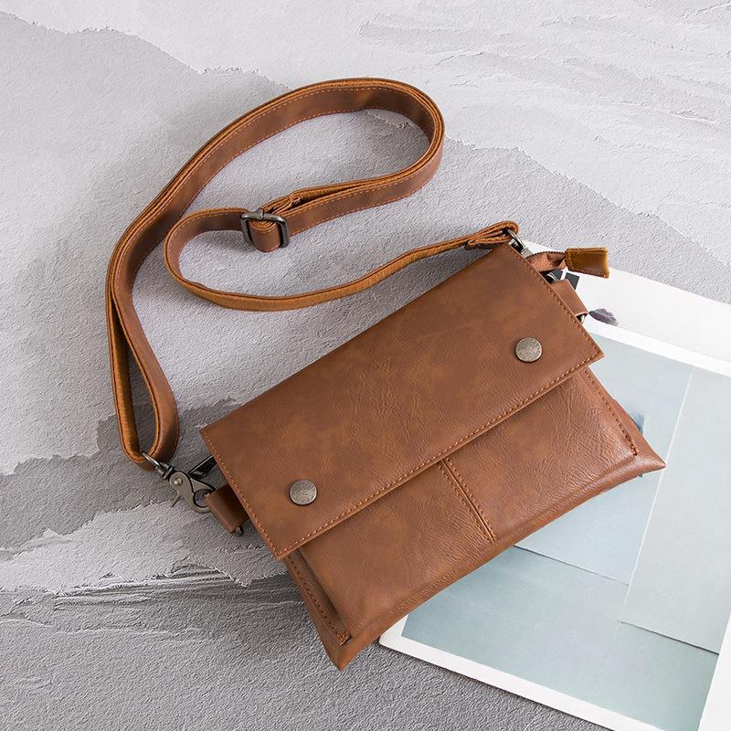 Fashionable Leather Single-shoulder Bag Lightweight Men's Small Shoulder Bag Casual Mobile Phone Bag Crossbody Bag