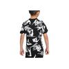 Nike Sportbekleidung Buchstabenlogo Print Rundhalsausschnitt Kurzarm T-Shirt Kinder Tops Schwarz DO1816-010