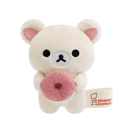 Rilakkuma x Mister Donut Tenori Plush Toy Korilakkuma Strawberry Link