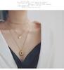Gold Heart Letter Coin Necklace - Retro European American Style for Women