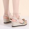 Women's Summer Wedge Sandals Fashion Platform Open Toe Bow Casual Shoes New Black Heightening Lightweight Beach Sandals