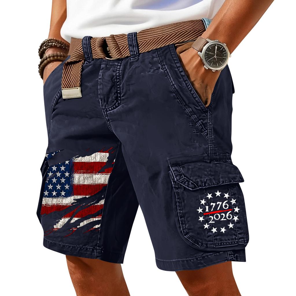 Pantaloncini Cargo Casual Stampati da Uomo per l'Estate con Tasche Multiple