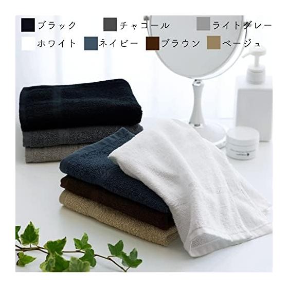Senshu Towel Face Towel, Thin (180 Momme), Made in Japan, 100% Cotton, Water Absorbent, Quick Drying, Commercial Use, Set of 10 Same Colors, Black