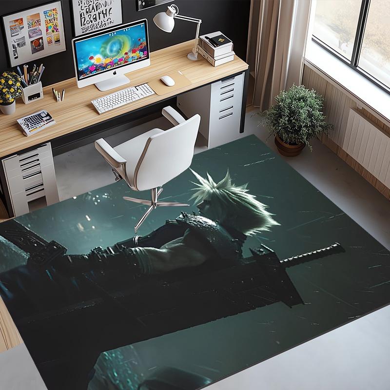 Final Fantasy Pattern Rug, Indoor/Outdoor Mat, for Picnic, Gameroom, Bedroom, Office, Living Room, Home Decor Carpet, Birthday Gift