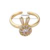 Zirconia Rabbit Anxiety Rings Rotatable Rings Adjustable Calming Worry Rings