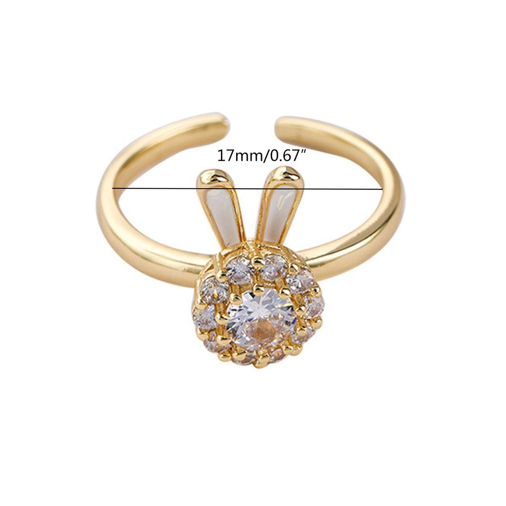 Zirconia Rabbit Anxiety Rings Rotatable Rings Adjustable Calming Worry Rings