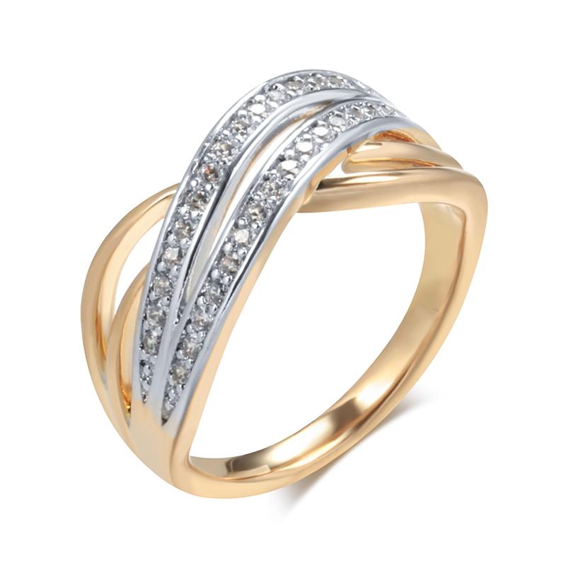 Luxury Rose Gold And Natural Zircon Ring Geometric Line Cross Wedding Rings For Women Fashion Daily Jewelry 10