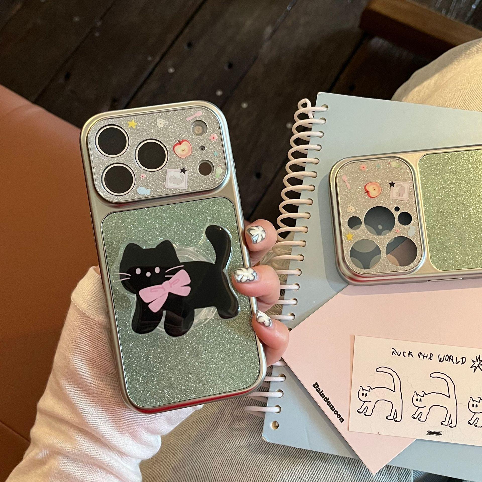 

Black Cat Glitter iPhone 17 Pro Max Case - Fits 16 & 15 14 Pro Max
