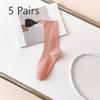 5 Pairs of All Cotton Long Stack Socks for Women In Autumn and Winter