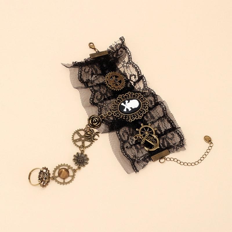 Gothic Gloves Victorian Pirate Wristband DanceParty Gloves Lady Cool Accessories
