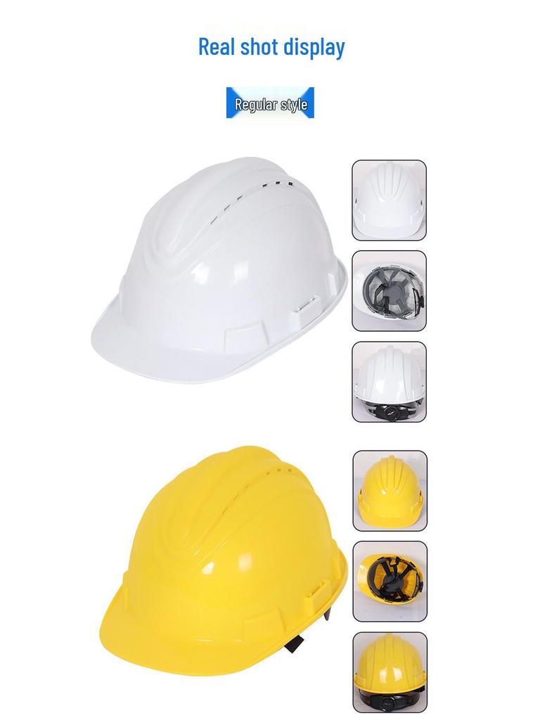ABS Safety Helmet - National Standard Thickened, Breathable, Anti-Smash Protection for Construction Sites.