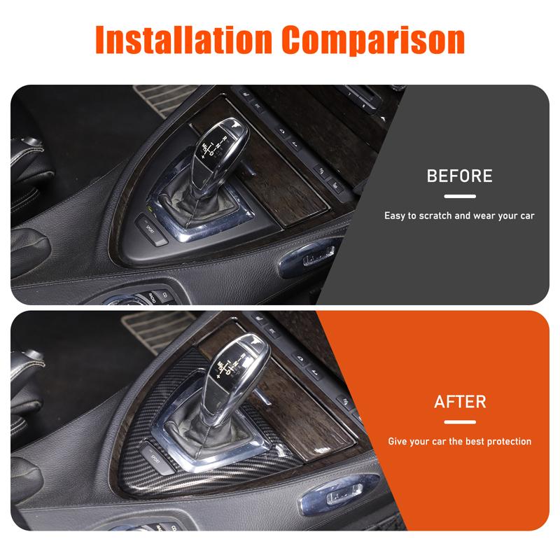 For BMW 6 Series E63 E64 2004-2009 Accessories Car Center Console Gear Shift Panel Frame Cover Trim ABS Carbon Fiber