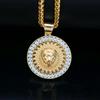 Hip Hop Lion Head Pendant Necklace with Rhinestone Fashion Men Stainless Steel for Boy Best Gifts Fashion Accessories Jewelry