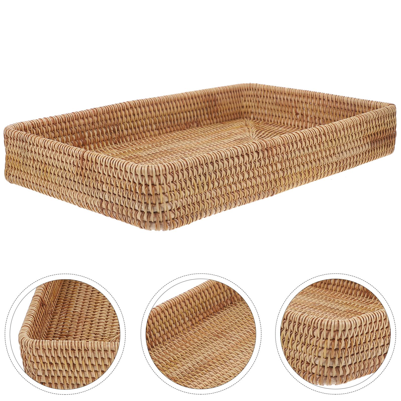 

Поднос из ротанга, плетеный Декоративный поднос из ротанга Прямоугольный поднос из ротанга Сервировочный поднос из ротанга для дома Поднос из ротанга прямоугольный 37.50X23.50X5.00CM