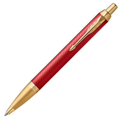 Parker IM Premium Matte Red GT Ballpoint Medium Gift Officially Product Number 2172749 Pen, Nib, Oil-Based, Boxed, Imported,