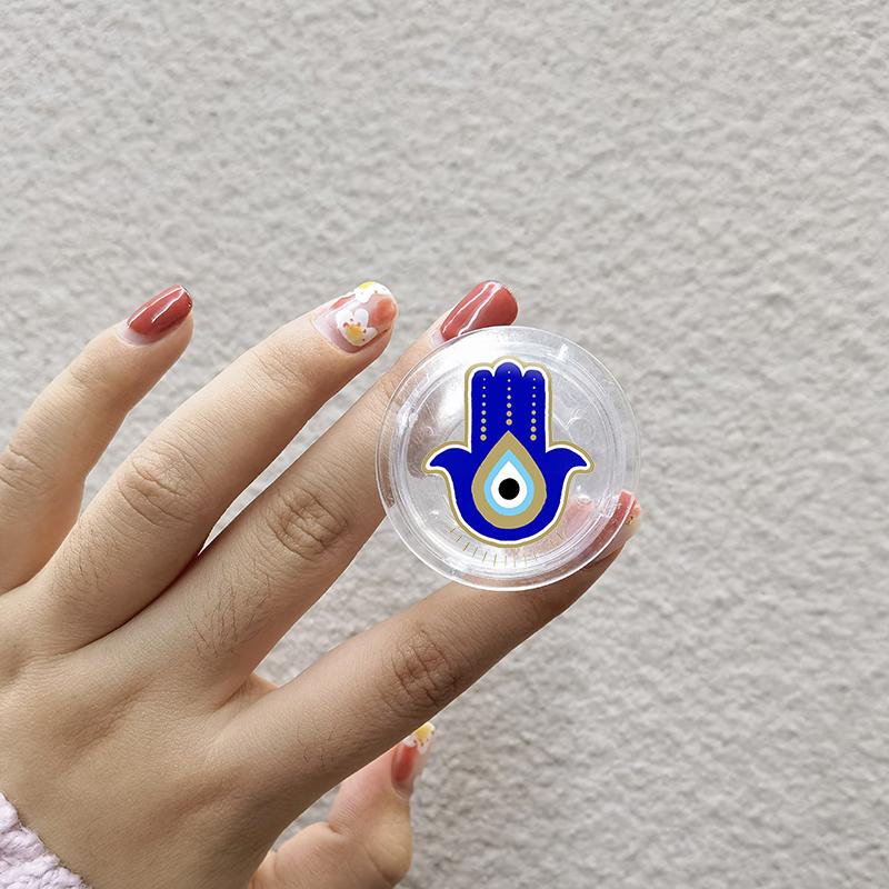 Türkischer Glücksbringer Blauer Nazar-Auge Abstrakter Handygriff Tok Ständer Halter Transparent Griptok für iPhone 13 Samsung Huawei Xiaomi Halterung