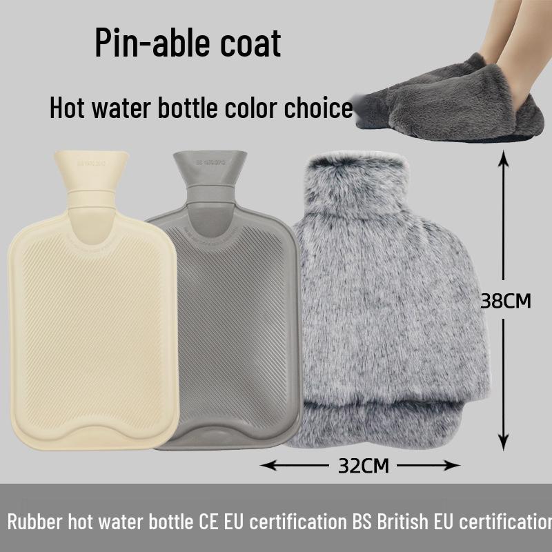Explosion-Proof Hot Water Bottle: Rubber Design for Stomach and Feet, Long-Lasting Warmth