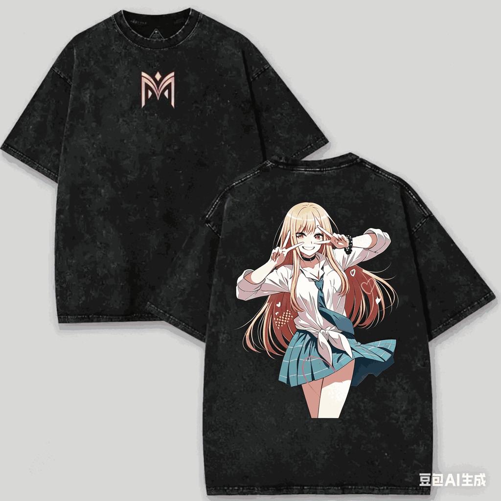 My DressUp Darling Washed Tshirt personality Clothes NewModel Anime Tshirt Year round clothing Plus Size Vintage Loose soft
