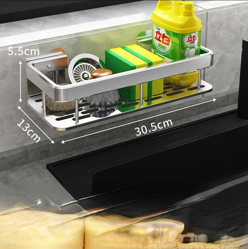 Bad Regal Keine Bohrer Lagerung Organizer Aluminium Legierung Shampoo Lagerung Rack Bad Zubehör Wand Rack Für Küche Wc