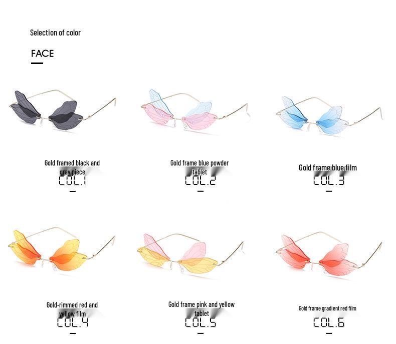 2024 Trendy Frameless Dragonfly Gradient Sunglasses for Women