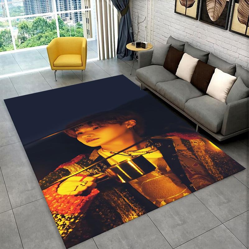 Famous B-BTS SUGA Agust D KPOP Non-Slip Area Rug for Living Room,Bedroom,Playroom,Soft Carpet Floor Mat Home Decor Rug Kids Room