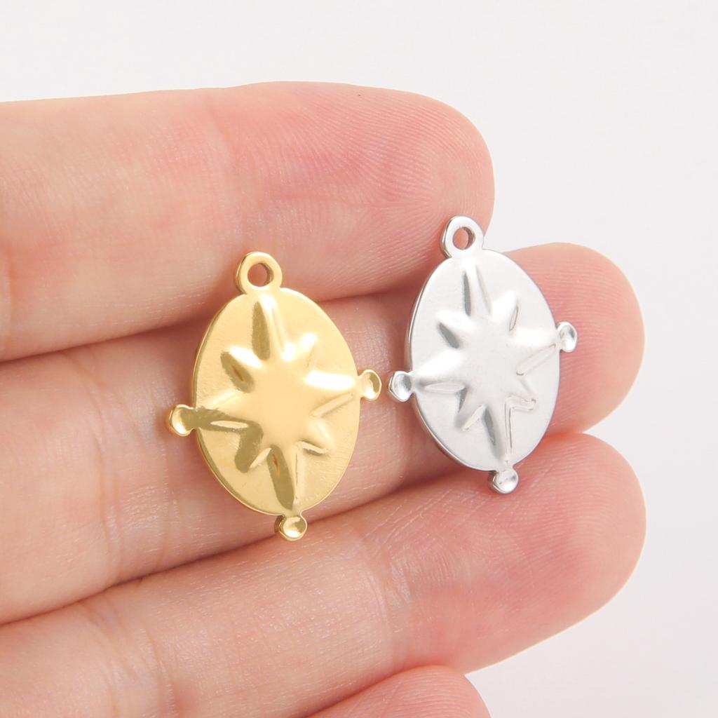 Teamer 5pcs North Star Sun Stainless Steel Charms for Jewelry Fashion Mini Pendant Charm DIY Jewelry Making Supplies wholesale
