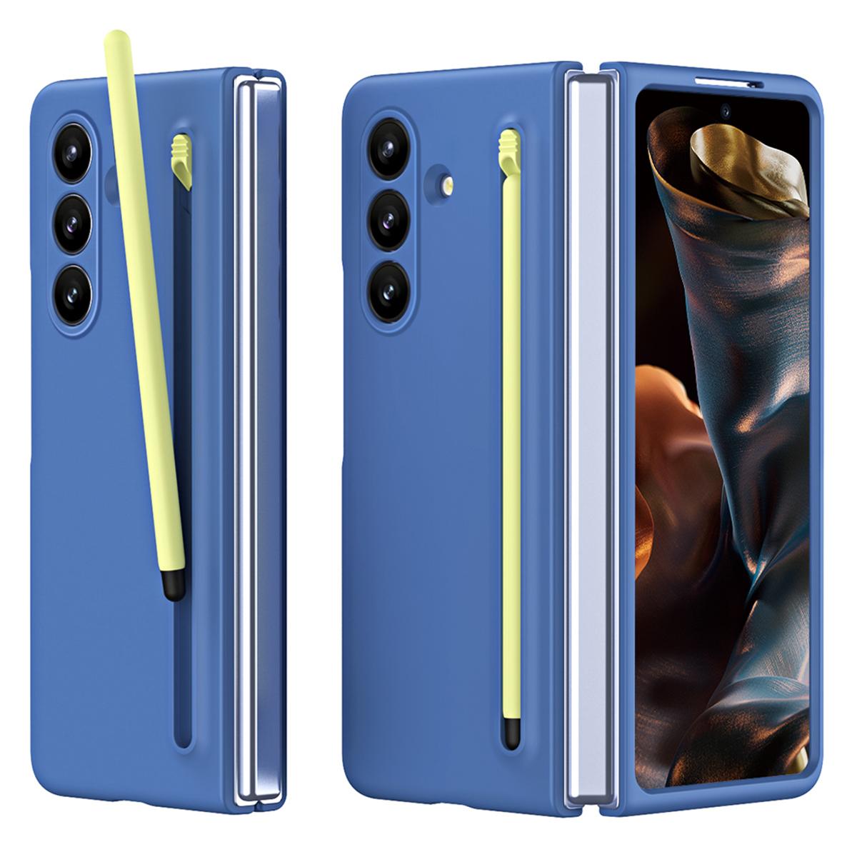 

For Samsung Galaxy Z Fold7 5G Case with Stylus Hard PC Phone Back Cover Sky Blue
