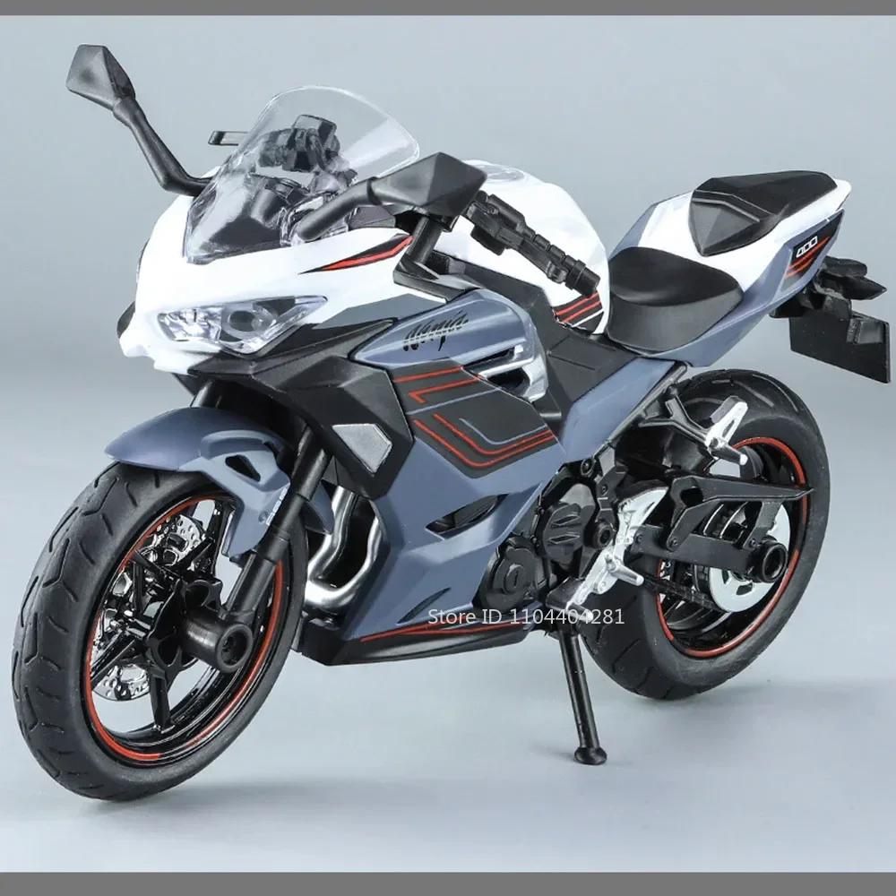 1:12 Kawasaki 400 H2r S1000rr Model Motorcycle Toys Alloy Diecast Car Front Wheel Steering With Light Motorbike Toy For Kid Gift