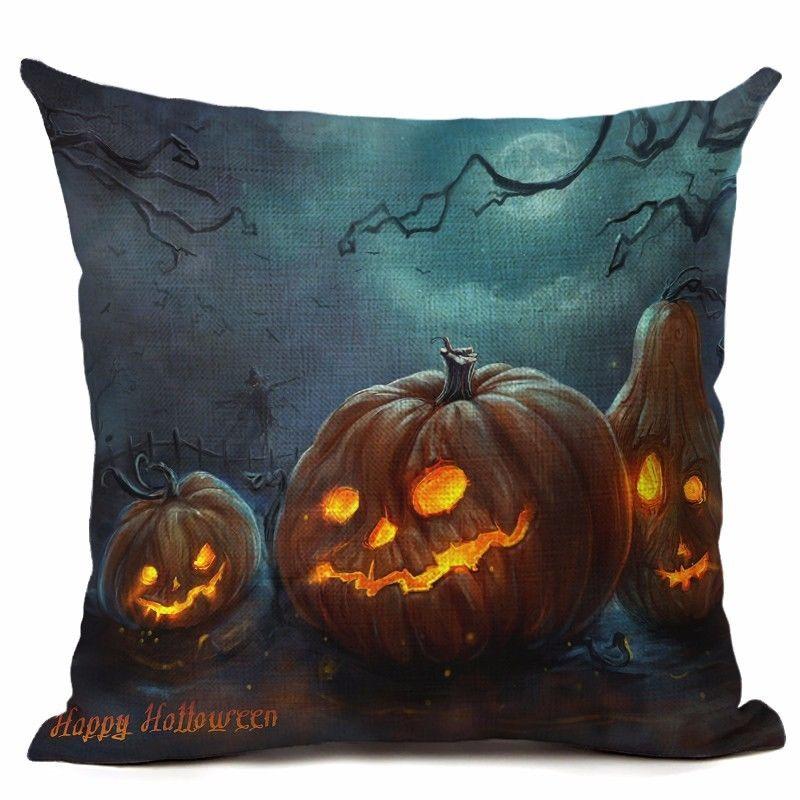 18" Cotton Halloween Linen Throw Pillow Case Cushion Cover Party Home Decor Sofa