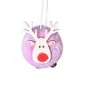 Pom Pom Reindeer Christmas Ornament Plush Elk Hanging Ornaments Wooden Deer Slices Xmas Tree Pendants for Home Party Holiday Decor