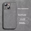 POZZO IPhone 13 Case, Shockproof Camera Protection Full Coverage Soft, Simple Luxury Outer Case for Women And Men, Gray Leather Cover