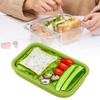 Student Silicone Lunch Box Silicone Collapsible Lunch Box Food Storage Container Set(800ml)