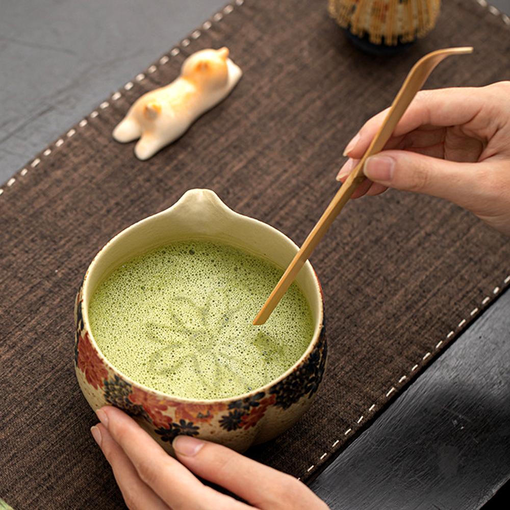 Japanese Matcha Set Flint red Matcha Making Set Whisk Teaspoon Ceramic Bowl Tranditional Tea Sets Matcha Bowl Tea Tools Gifts