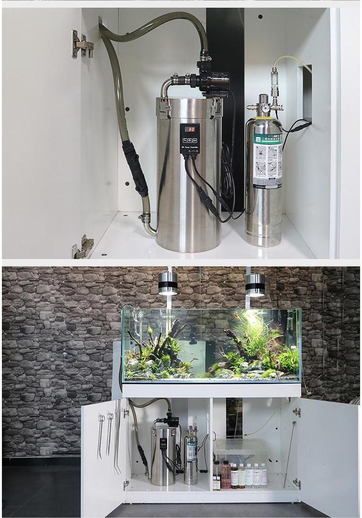 Large Capacity Silent Aquarium Filter with 304 Stainless Steel External Barrel