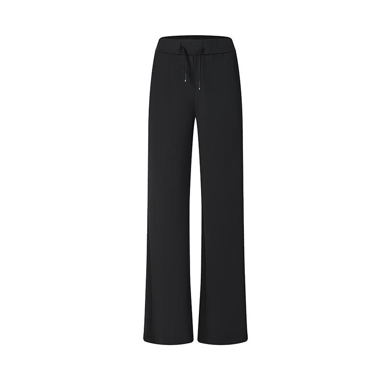 Fila Fashion Simple Versatile Knitted Straight Leg Casual Pants Women Bottoms Deep-Black A11W511612FBK