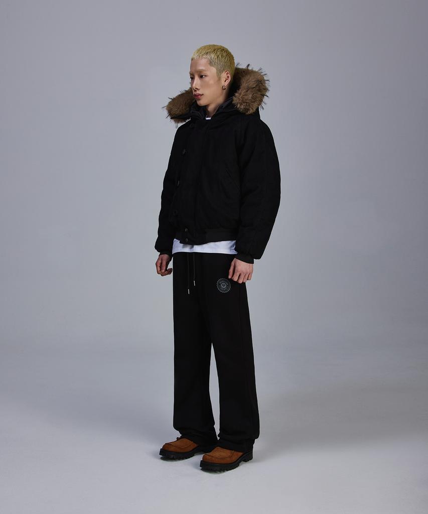 SCALLYWAG Flare Baggy Fleece-Lined Training Pants [Black]