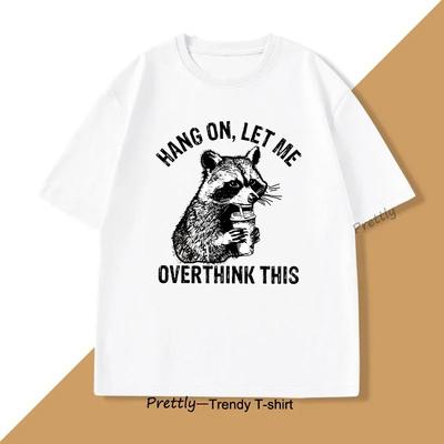 ZX Tee Let Me Be a Quiet Raccoon T-shirt for womenJapanese-style Manga Raccoon Trash Panda T-shirt for Womens Tops