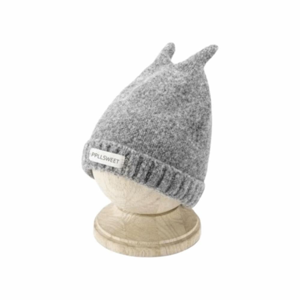Warm Toddler Knitted Beanie Antenna Detail Pull-On Hat Durable Baby Knit Cap Boys Girls