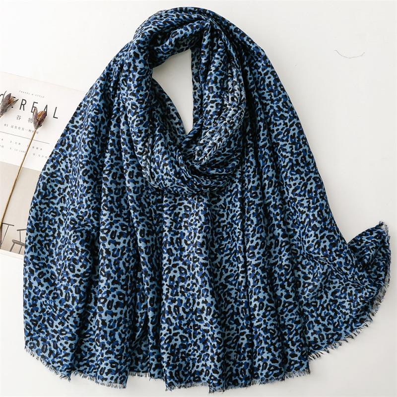 Winter Sexy Leopard Dot Fringe Viscose Shawl Scarf Lady High Quality Print Soft Pashmina Stole Bufandas Muslim Hijab 180*90Cm