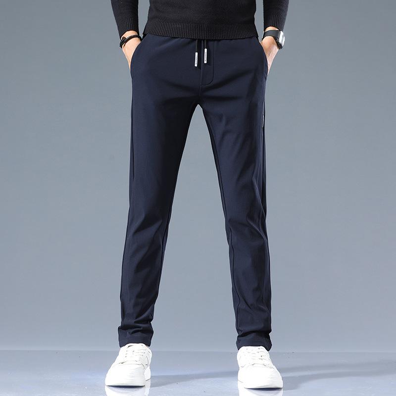 Ice-Silk Casual Trousers for Men Loose-Fit Summer New Style Slim-Fit Straight-Leg Trousers Men's Fashionable Versatile Sports Trousers