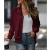Women's Casual Loose Knitted Solid Color Zipper Coat Long Sleeved Jacket