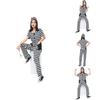 Japanese Anime Striped Prisoner Costume For Cosplay And Stage Performance