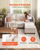 Modular Sectional Sofa, 3-Seater Modular Sofa with Hidden Storage, Cloud Sectional Couch with Ottoman & High Rebound Sponge, Solid Wood Frame