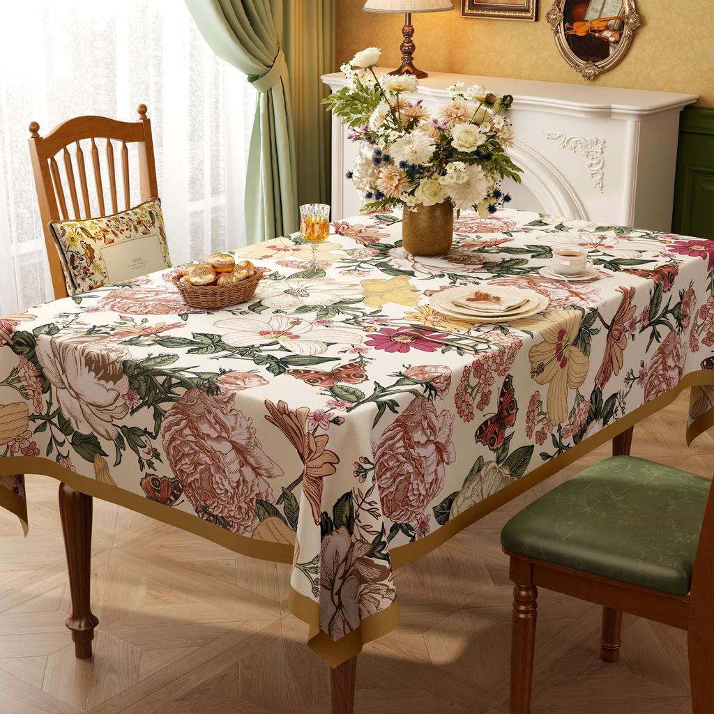Dining Table Tablecloth Leave-In Oil-Proof, Waterproof And Anti-Scalding Rectangular Dining Table Cloth High-End Coffee Table Tablecloth Protective
